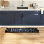 vidaXL Keuken Vloerkleed Toile Zwart 150 x 45 cm Fluweel