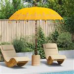 vidaXL Balinese Parasol Geel (210-220) x 260 cm Katoen en massief hout
