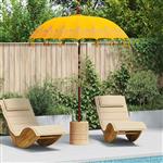 vidaXL Balinese Parasol Geel (180-190) x 260 cm Katoen en massief hout