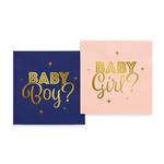 20 3-laags papieren servetten 33x33cm FSC - Gender Reveal