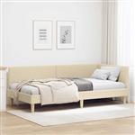 vidaXL Hoekbedframe Crème 100 x 200 cm Stof en Geïmproviseerd hout