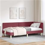 vidaXL Hoekbedframe Wijnrood 90 x 200 cm Stof en Geïmproviseerd hout