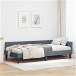 vidaXL Hoekbedframe Donkergrijs 100 x 200 cm Velvet en Engineered hout
