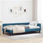 vidaXL Hoekbedframe Blauw 90 x 200 cm Velvet en Engineered hout
