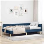 vidaXL Hoekbedframe met hoofdeinde Blauw 90 x 190 cm Stof