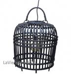 Hanglamp bamboe zwart groot