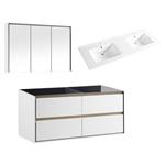 Badkamermeubelset Differnz Providence Met Keramiek Wastafel 120 cm Wit (Inc. Spiegelkast)