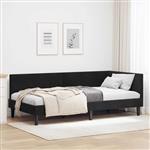 vidaXL Hoekbedframe Zwart 100 x 200 cm Fluweel en Engineered hout