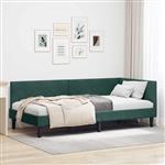 vidaXL Hoekbedframe Anders met hoofdeinde Donkergroen 100 x 200 cm