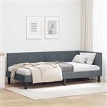 vidaXL Hoekbedframe Donkergrijs 90 cm x 200 cm VelvetenPlywood