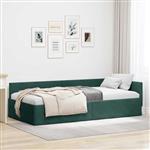 vidaXL Hoekbedframe Donkergroen 90 cm x 200 cm VelvetenPlywood