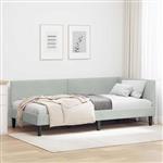 vidaXL Hoekbedframe Lichtgrijs 100 x 200 cm Fluweel en Engineered hout