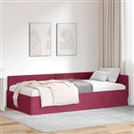 vidaXL Hoekbedframe Wijnrood 80 x 200 cm Fluweel en Engineered hout