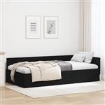 vidaXL Hoekbedframe Zwart 100 x 200 cm Stof en Geïmproviseerd hout