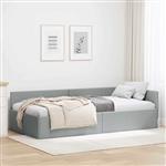 vidaXL Hoekbedframe Lichtgrijs 80 x 200 cm Stof en Geïmproviseerd hout