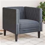 vidaXL Chesterfield Bank Stoel Donkergrijs 71 x 74.5 x 70.5 cm Fluweel