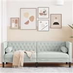 vidaXL Chesterfieldbank Anders Lichtgrijs 194 x 74.5 x 70.5 cm Fluweel