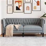 vidaXL Chesterfieldbank Anders Lichtgrijs 182.5 x 74.5 x 74.5 cm Stof