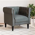 vidaXL Chesterfield Bank Stoel Donkergrijs 78.5 x 74.5 x 74.5 cm Stof