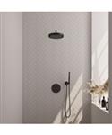 Brauer Stripe thermostatische inbouw regendouche 3-weg rond SET 38 met 25 cm douchekop en gebogen mu