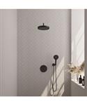 Brauer Stripe thermostatische inbouw regendouche 3-weg rond SET 41 met 25 cm douchekop en gebogen mu