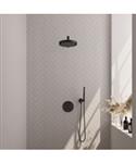 Brauer Stripe thermostatische inbouw regendouche 3-weg rond SET 37 met 25 cm douchekop en rechte muu