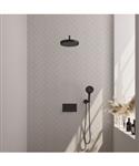 Brauer Stripe thermostatische inbouw regendouche met drukknoppen SET 29 met 25 cm douchekop en gebog
