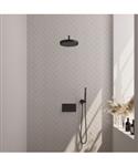 Brauer Stripe thermostatische inbouw regendouche met drukknoppen SET 26 met 25 cm douchekop en gebog