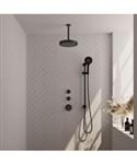 Brauer Stripe thermostatische inbouw regendouche SET 12 met 25 cm douchekop en plafondarm en 3-stand