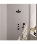 Brauer Stripe thermostatische inbouw regendouche SET 04 met 25 cm douchekop en rechte muurarm en 3-s