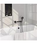 Brauer Stripe thermostatische inbouw badkraan SET 02 met badvulcombinatie en 3-standen handdouche en