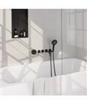 Brauer Stripe thermostatische inbouw badkraan SET 02 met uitloop en 3-standen handdouche en douchesl