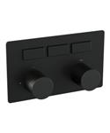 Brauer Stripe 3-weg inbouwthermostaat met drukknoppen met in- en afbouwdelen mat zwart