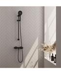 Brauer Stripe opbouw douche thermostaatkraan SET 02 met glijstang en 3-standen handdouche en douches