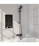 Brauer Stripe opbouw baddouche thermostaatkraan SET 02 met glijstang en 3-standen handdouche en douc