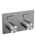 Brauer Stripe 2-weg inbouwthermostaat met drukknoppen met in- en afbouwdelen RVS-kleurig geborsteld 
