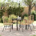 vidaXL Tuin Eetset 5 pcs Bruin poly rattan