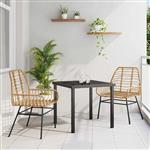 vidaXL Tuin Eetset 3 pcs Bruin poly rattan