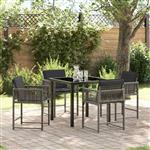 vidaXL Tuin Eetset 5 pcs Grijs poly rattan
