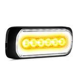 LED R65 flitser + Halo-ring, amber/wit 12-24V