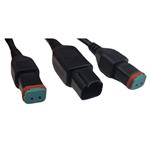 Y-kabel 1 x 30cm MALE & 2x 100cm FEM