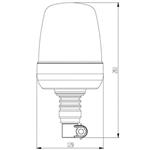 LED zwaailamp amber R65 met flexi DIN montagevoet 12/24V