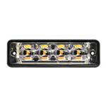 Ultra platte slimline LED flitser 4 LED's | R65 | amber | 175cm. kabel | 10-30V
