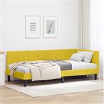 vidaXL Hoekbedframe met hoofdeinde Geel 100 x 200 cm Fluweel