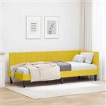 vidaXL Hoekbedframe met hoofdeinde Geel 80 x 200 cm Fluweel