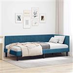 vidaXL Hoekbedframe met hoofdeinde Blauw 90 cm x 190 cm Fluweel