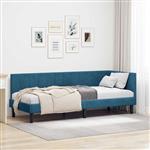 vidaXL Hoekbedframe met hoofdeinde Blauw 80 cm x 200 cm Fluweel