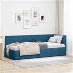 vidaXL Hoekbedframe met hoofdeinde Blauw 80 cm x 200 cm Fluweel