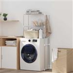 vidaXL Wasmachineplank met plank Wit 63 x 27 x 136 cm Aluminium