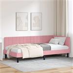 vidaXL Hoekbedframe met hoofdeinde Roze 100 x 200 cm Fluweel